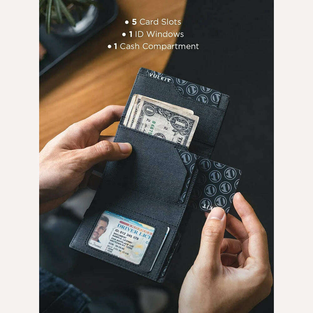 Pop up Card Wallet RFID Blocking Credit Card Holder Three Fold Wallet with Large Capacity - KIMLUD