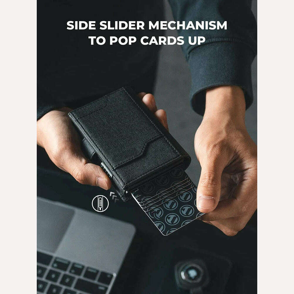 Pop up Card Wallet RFID Blocking Credit Card Holder Three Fold Wallet with Large Capacity - KIMLUD