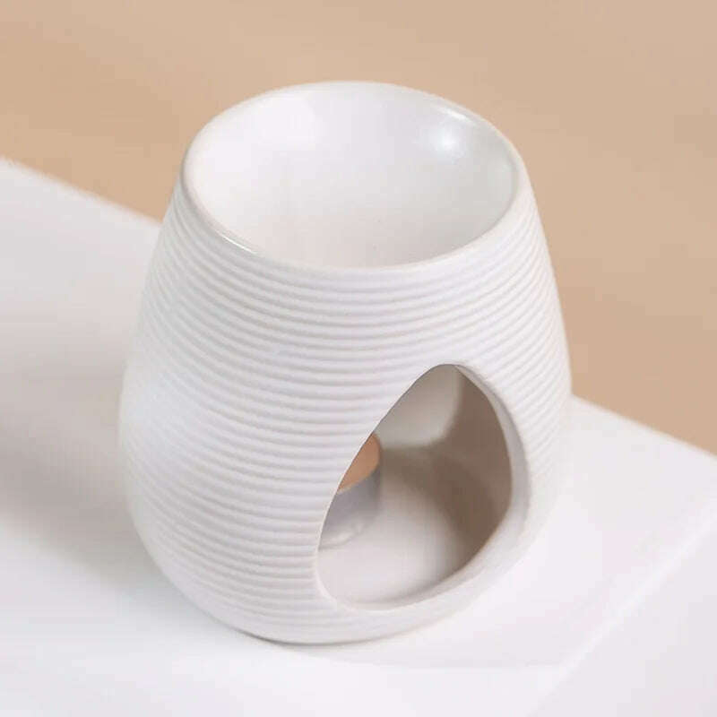 KIMLUD, Porcelain Aroma Burner Candle Holder Essential Oil Warmers Furnance Tealights Fragrance Lamp Indoor Bedroom Smell Home Decor, KIMLUD Womens Clothes