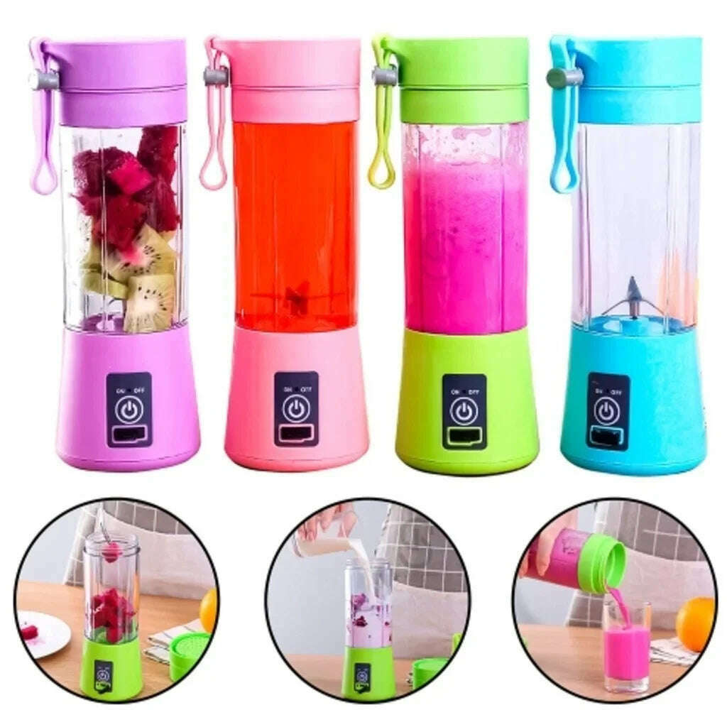 KIMLUD, Portable Mini Blender for Shakes and Smoothies Rechargeable USB 380ML Traveling Fruit Juicer Cup Hand Fruit Blender Juicing Cup, KIMLUD Womens Clothes