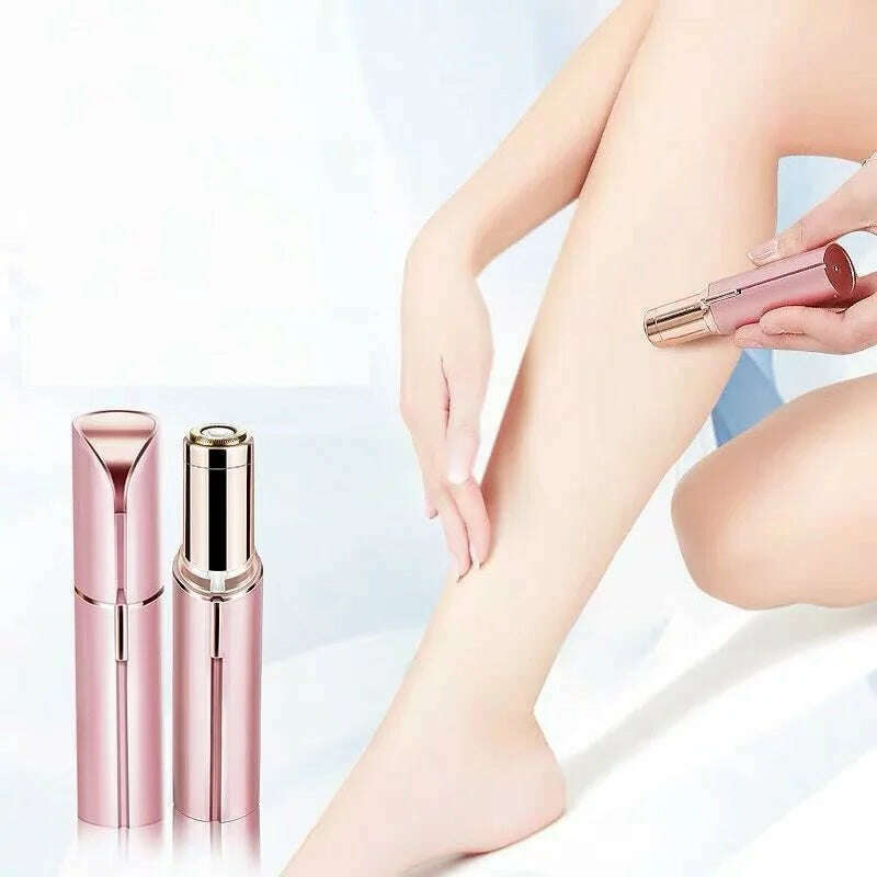 Portable Mini Electric Epilator Lipstick Shape Safe Painless Women Shaver Body Facial Bikini Underarm Hair Removal Shaving Tool - KIMLUD