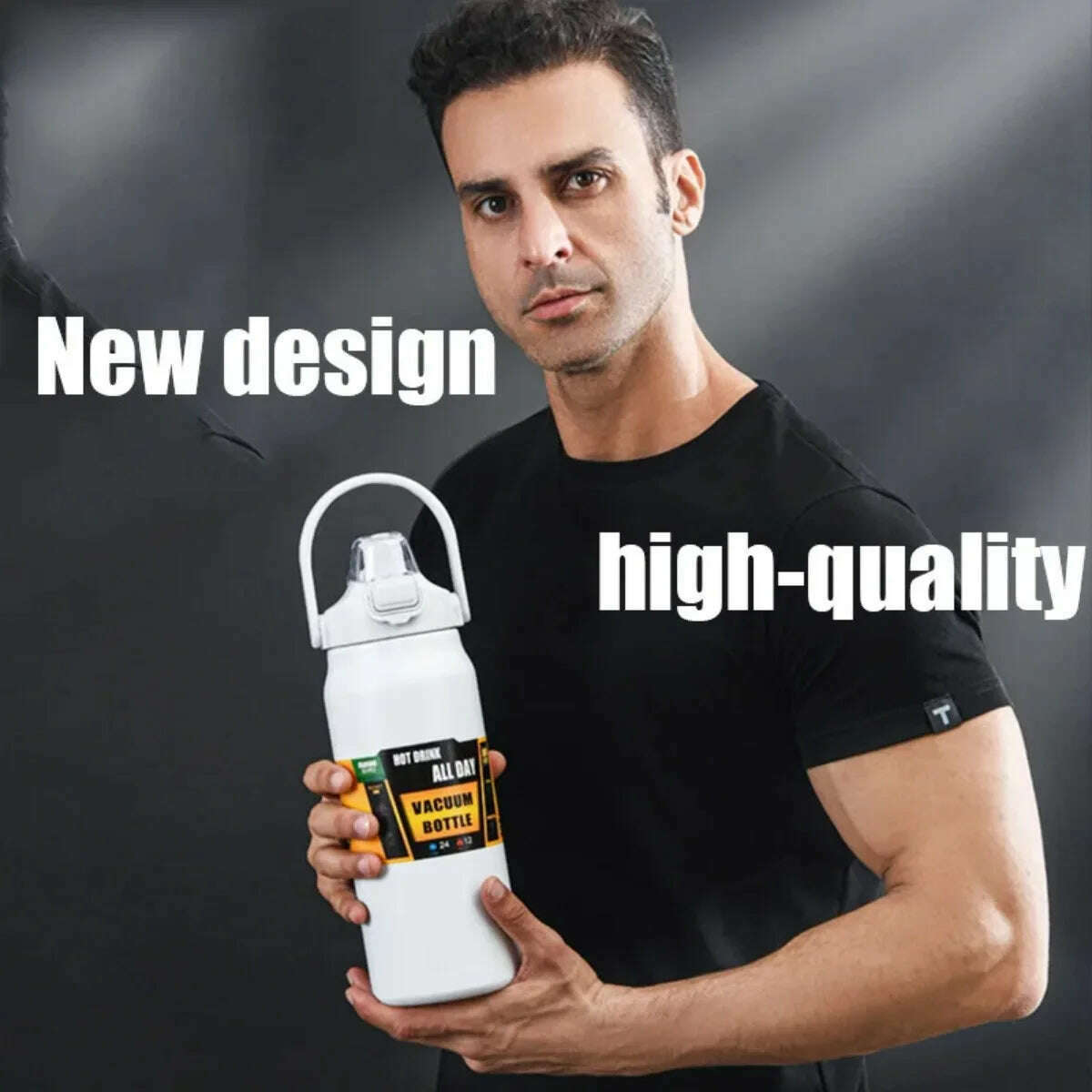 KIMLUD, Portable Thermos with Straw Outdoor Sport 304 Stainless Steel Thermal Mug Tumbler Travel Outdoor Vacuum Flasks Hot Water Bottle, KIMLUD Womens Clothes