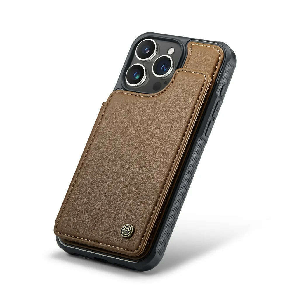 KIMLUD, Premium Pu Leather Phone Case For iPhone 15 14 promax 13 12 11 cover For Apple Iphone xr xs 6 7 8 Fashion Card Wallet Holder New, brown / for iPhone 8(5.8"), KIMLUD APPAREL - Womens Clothes