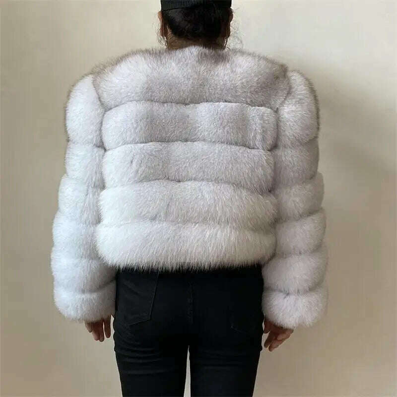 KIMLUD, BEIZIRU Real Fox Fur Coat Long Sleeve Winter Woman Natural Warm Fashion Luxury Girls Coats Made, KIMLUD Womens Clothes
