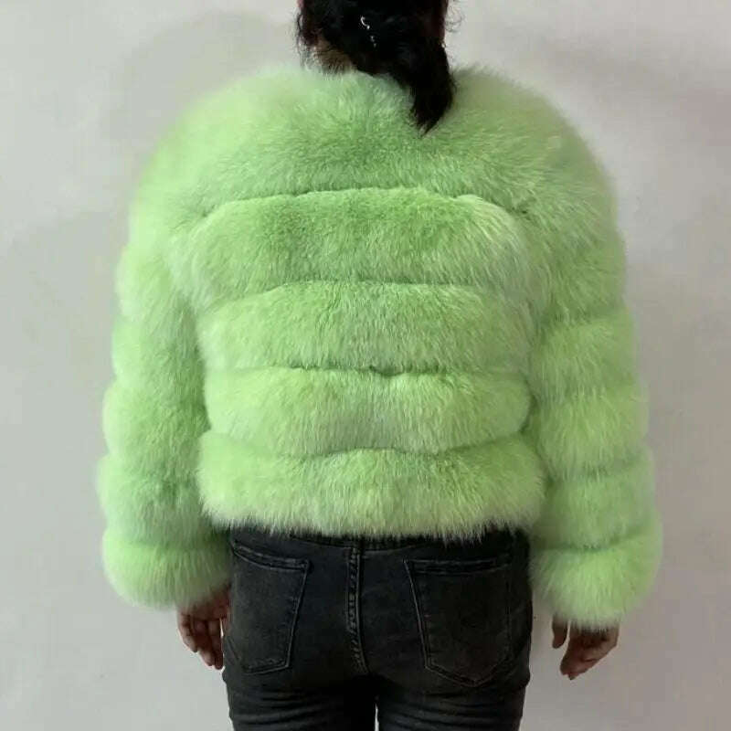 KIMLUD, BEIZIRU Real Fox Fur Coat Long Sleeve Winter Woman Natural Warm Fashion Luxury Girls Coats Made, KIMLUD Womens Clothes