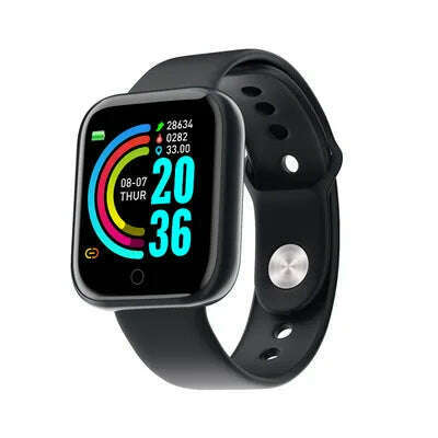 KIMLUD, D20Pro Smart Watch Men Women Fitness Tracker Watch Sport Heart Rate Blood Pressure Monitor Waterproof Smartwatch for Android IOS, black, KIMLUD Womens Clothes