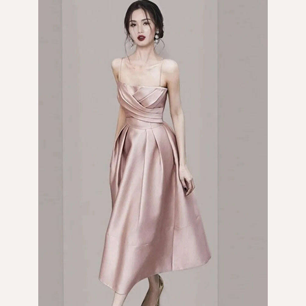 KIMLUD, French Vintage Elegant Long Dress Women High-End New Fashion Design Clothing Ladies Sexy Spaghetti Strap Summer Dress Vestidos, KIMLUD Womens Clothes