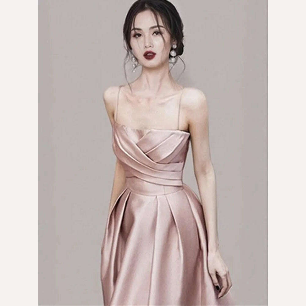 KIMLUD, French Vintage Elegant Long Dress Women High-End New Fashion Design Clothing Ladies Sexy Spaghetti Strap Summer Dress Vestidos, picture color / M, KIMLUD APPAREL - Womens Clothes
