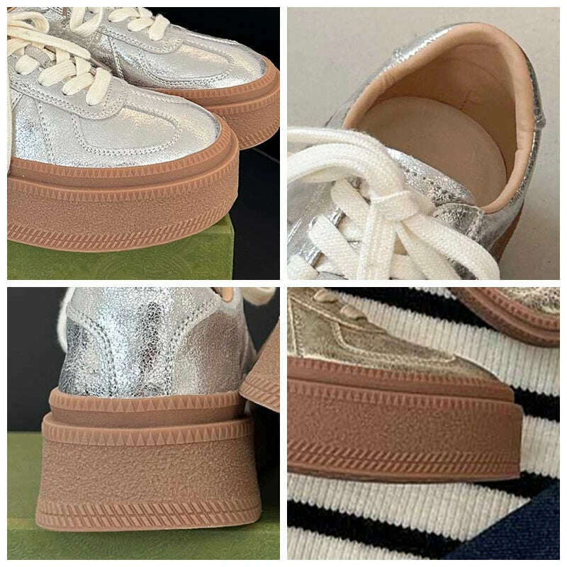 Fujin 5cm Synthetic Leather Women Vulcanized High Brand Chunky Sneaker Casual Stable Shoes Platform Wedge Skate Boarding Shoes - KIMLUD
