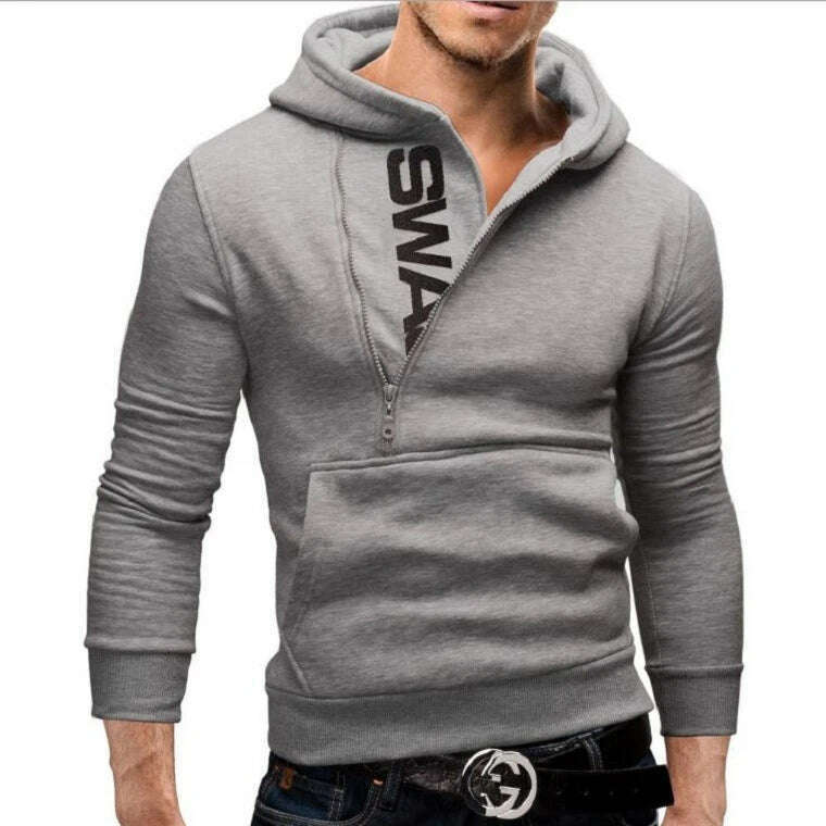 KIMLUD, Mens Tracksuits Sweatshirt + Sweatpants Sportswear Zipper Hoodies Casual Male Clothing Large Size, Grey top / Asia M(EU S), KIMLUD Womens Clothes
