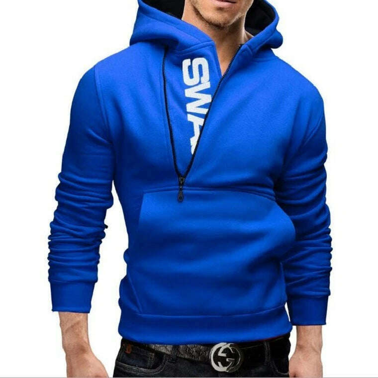 KIMLUD, Mens Tracksuits Sweatshirt + Sweatpants Sportswear Zipper Hoodies Casual Male Clothing Large Size, Blue top / Asia M(EU S), KIMLUD Womens Clothes