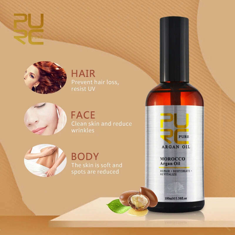 KIMLUD, PURC Morocco Hair Oil Care Essence Repair Frizz Damaged Anti Hair Loss Treatment Smoothing Soft Hair Care Beauty Bealth Products, KIMLUD Womens Clothes