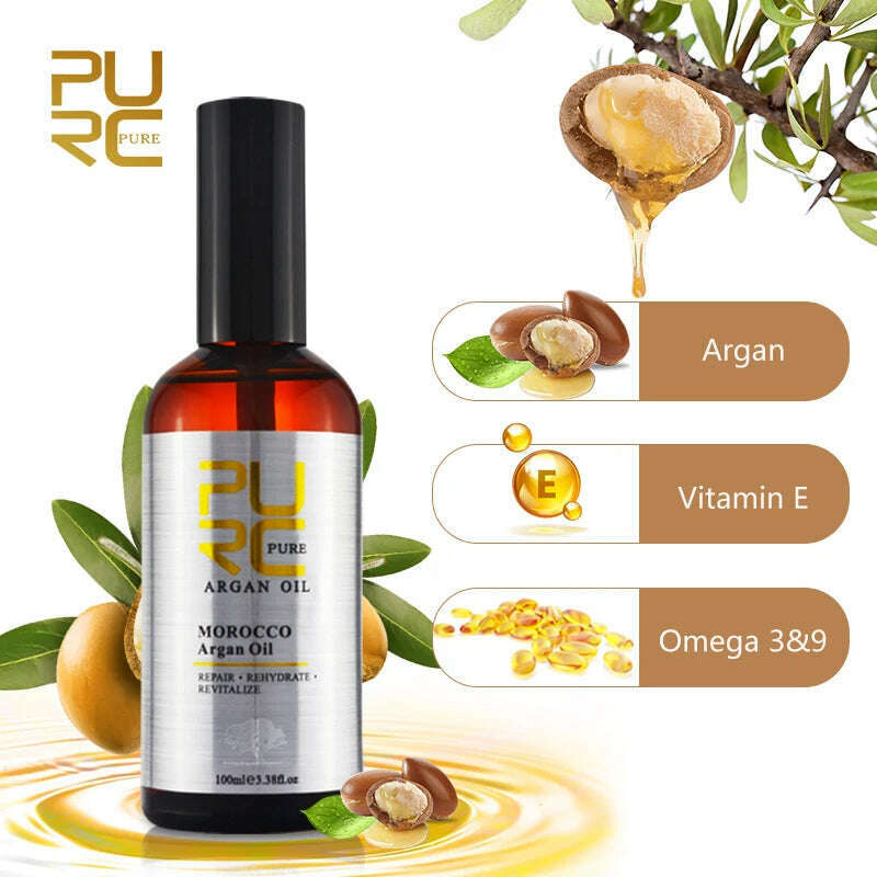 KIMLUD, PURC Morocco Hair Oil Care Essence Repair Frizz Damaged Anti Hair Loss Treatment Smoothing Soft Hair Care Beauty Bealth Products, KIMLUD Womens Clothes