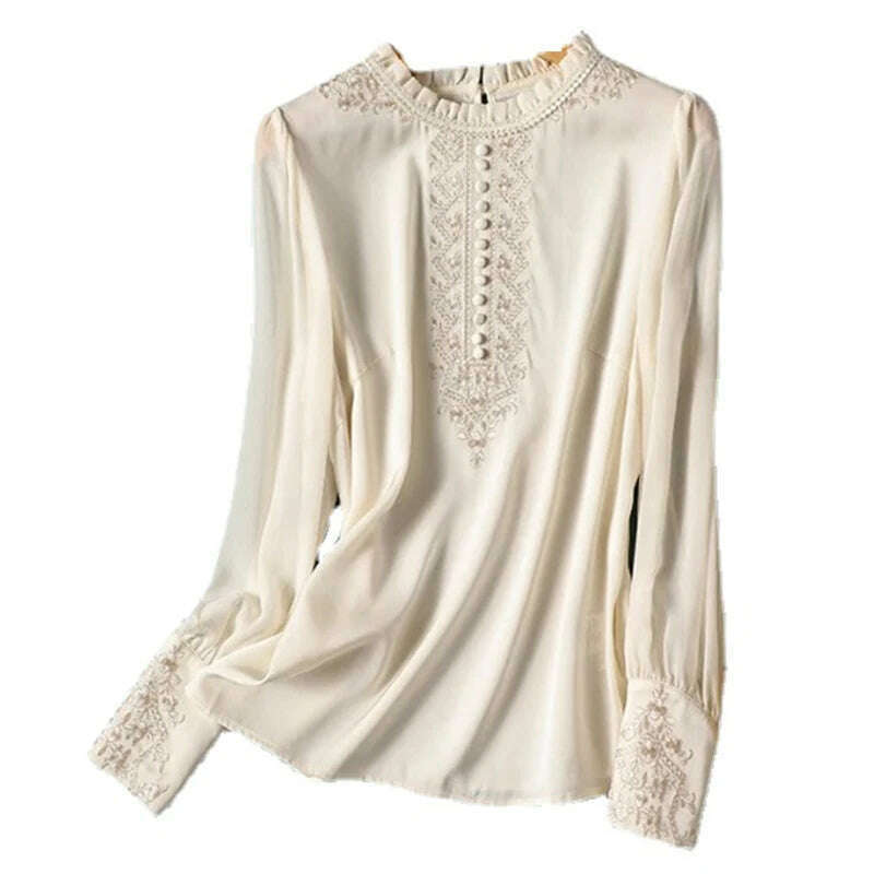 KIMLUD, Stylish Women's Blouse for a Chic Look Fashion Luxury Women's Tops with Graceful Design Spring Summer tops blusa mujer, KIMLUD Womens Clothes