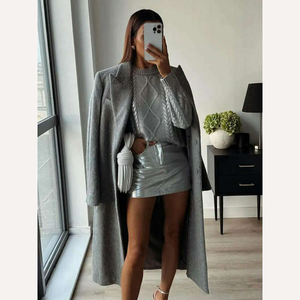 KIMLUD, Women Chic Sparkling Gold Pullover Sweater Fashion Long Sleeve O-neck Braid Jumper Top Female 2023 Fashion High Street Knitwear, KIMLUD Womens Clothes
