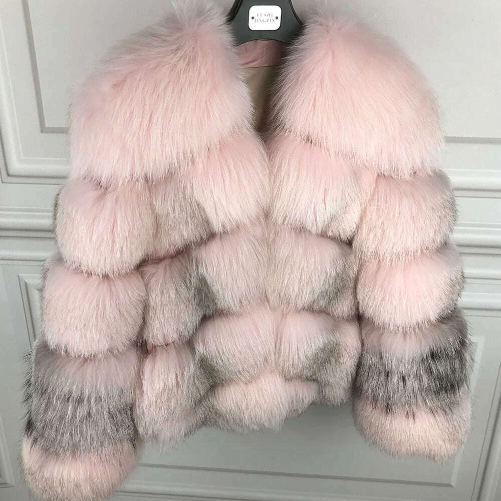 KIMLUD, YOLOAgain Winter Autumn Warm Real Fox Fur Coat Women Outerwear, AS SHOWN 1 / M, KIMLUD Womens Clothes