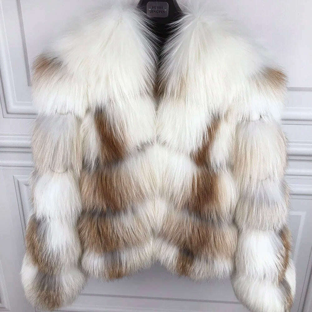 KIMLUD, YOLOAgain Winter Autumn Warm Real Fox Fur Coat Women Outerwear, AS SHOWN 3 / M, KIMLUD Womens Clothes