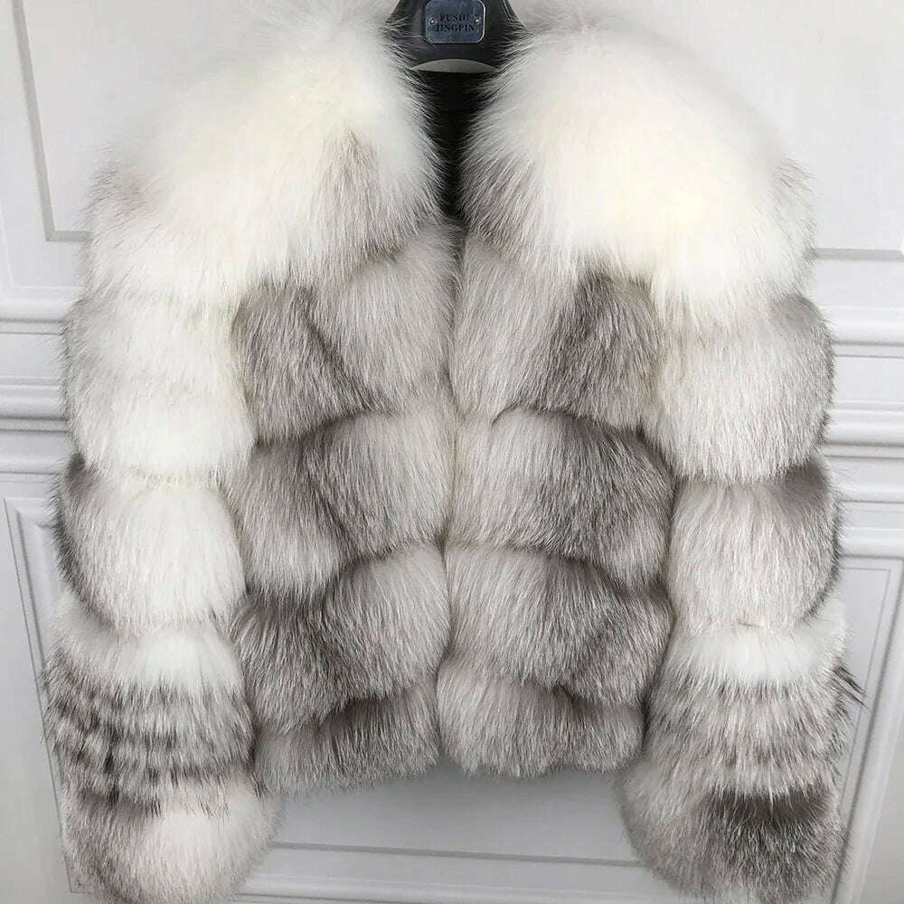 KIMLUD, YOLOAgain Winter Autumn Warm Real Fox Fur Coat Women Outerwear, KIMLUD Womens Clothes