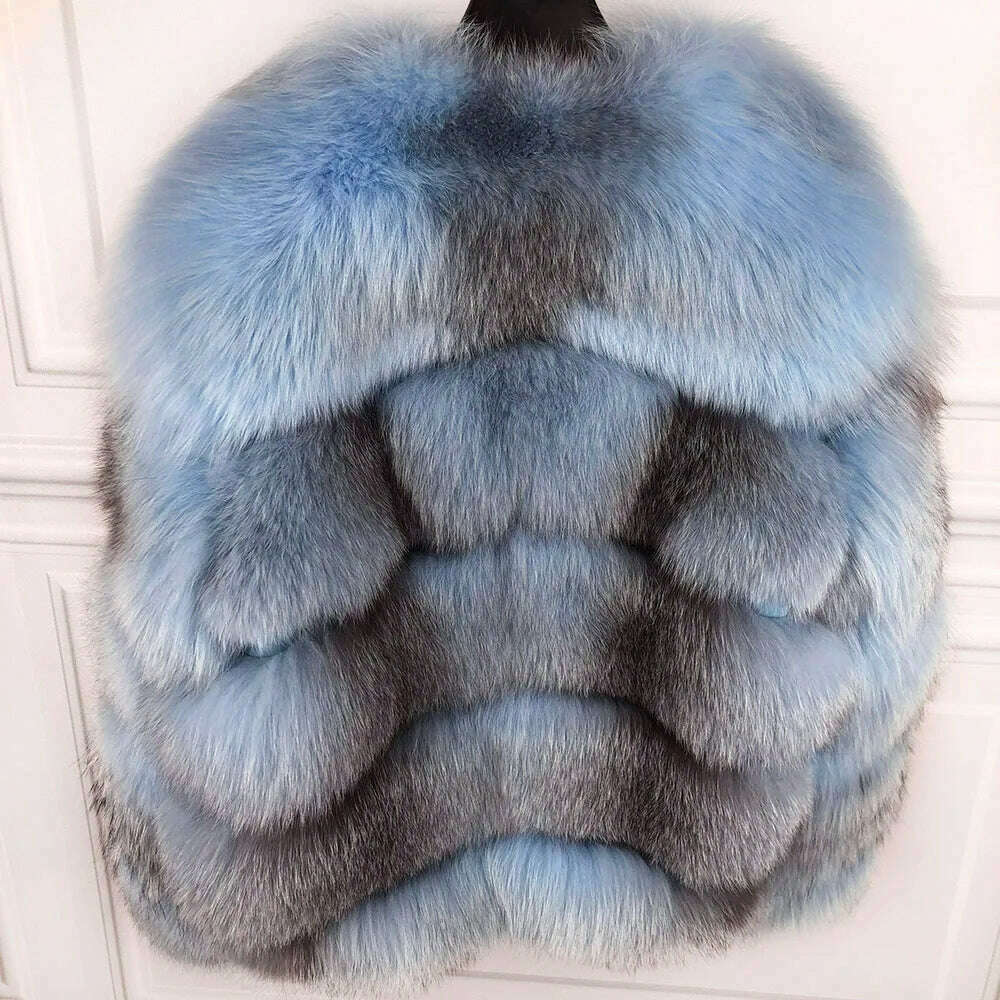 KIMLUD, YOLOAgain Winter Autumn Warm Real Fox Fur Coat Women Outerwear, KIMLUD Womens Clothes