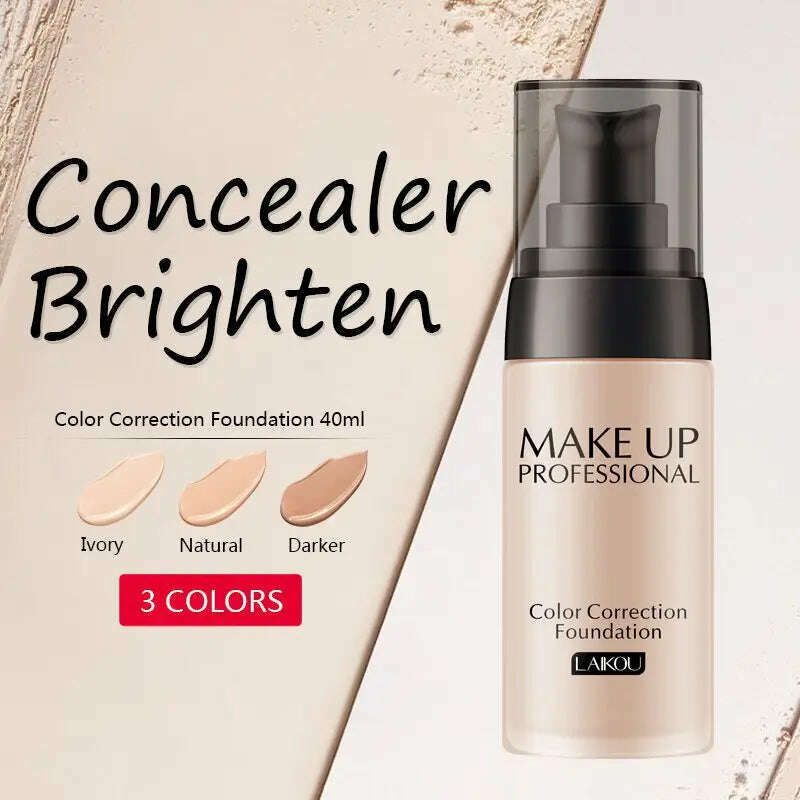 Professional Face Liquid Foundation Cream Full Coverage Concealer Moisturizing Oil Control Foundation Base Brighten Face Makeup - KIMLUD