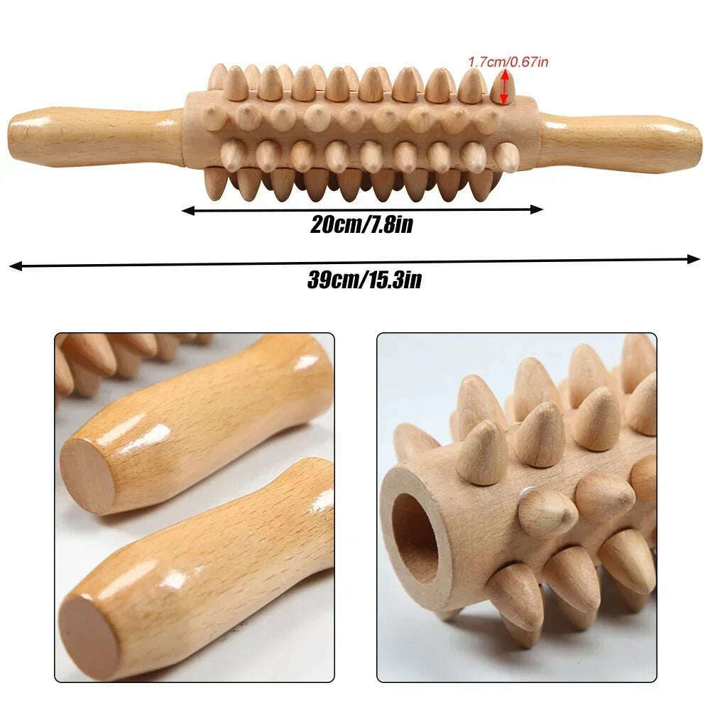 KIMLUD, Professional Wood Therapy Massage Tools, Maderoterapia Kit for Anticellulite, Gua Sha Tools for Body Shaping, Muscle Pain Relief, Type 2, KIMLUD APPAREL - Womens Clothes