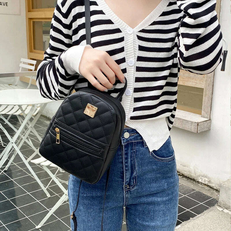 KIMLUD, PU Leather Mini Women' Backpack Multi-Function Ladies Phone Pouch Pack Ladies School Backpack Shoulder Bags for Women mochilas, KIMLUD Womens Clothes