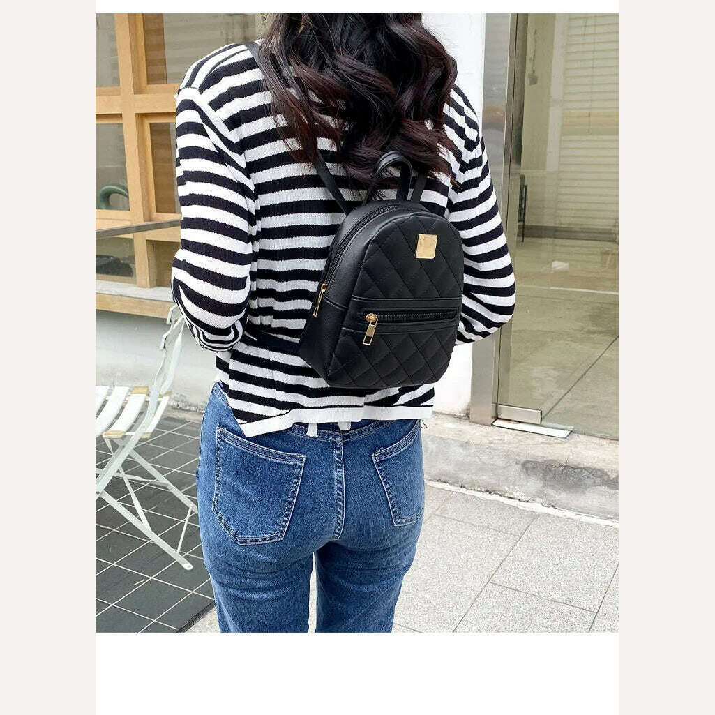 KIMLUD, PU Leather Mini Women' Backpack Multi-Function Ladies Phone Pouch Pack Ladies School Backpack Shoulder Bags for Women mochilas, KIMLUD Womens Clothes