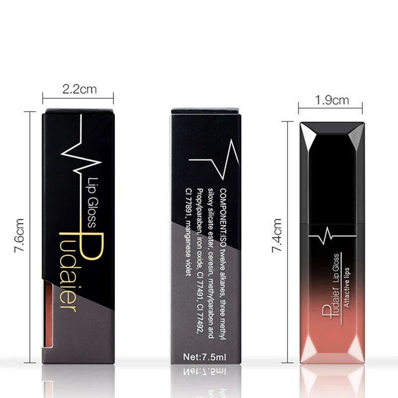 Pudaier 21 Color Lip Gloss Waterproof Matte Liquid Lipstick Moisturizing Lip Gloss Lip Makeup Beauty Cosmetics - KIMLUD