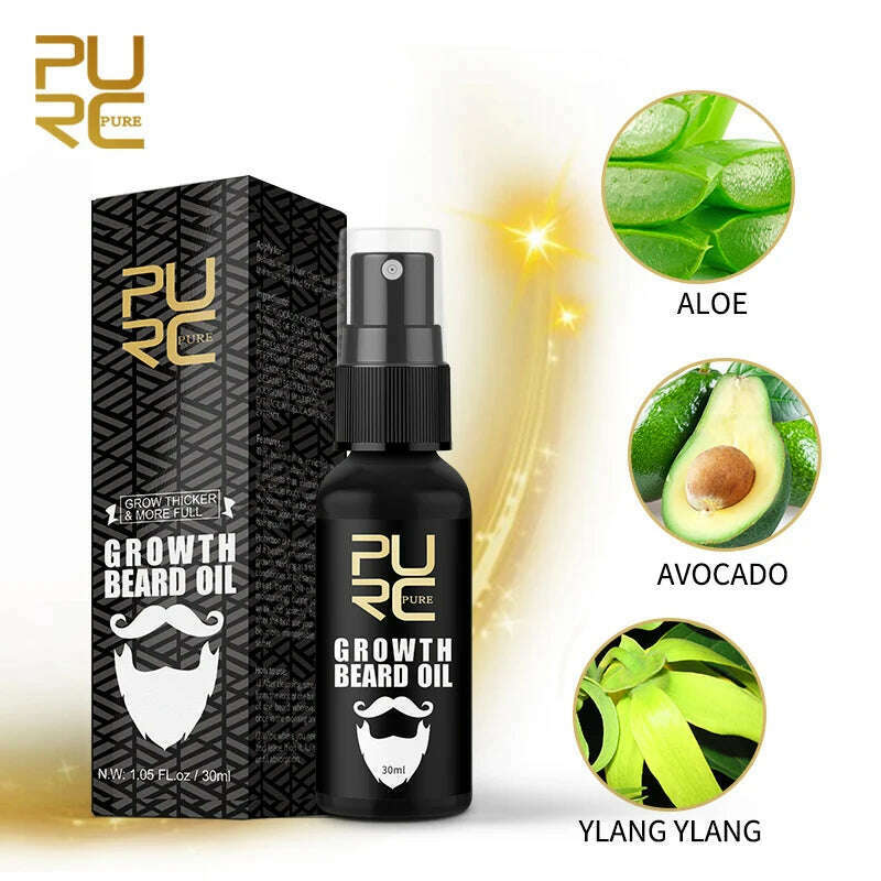 KIMLUD, PURC Beard Growth Oil for Men Hair Growth Products Thickener Nourishing Beard Grooming Treatment Beard Care, KIMLUD Womens Clothes