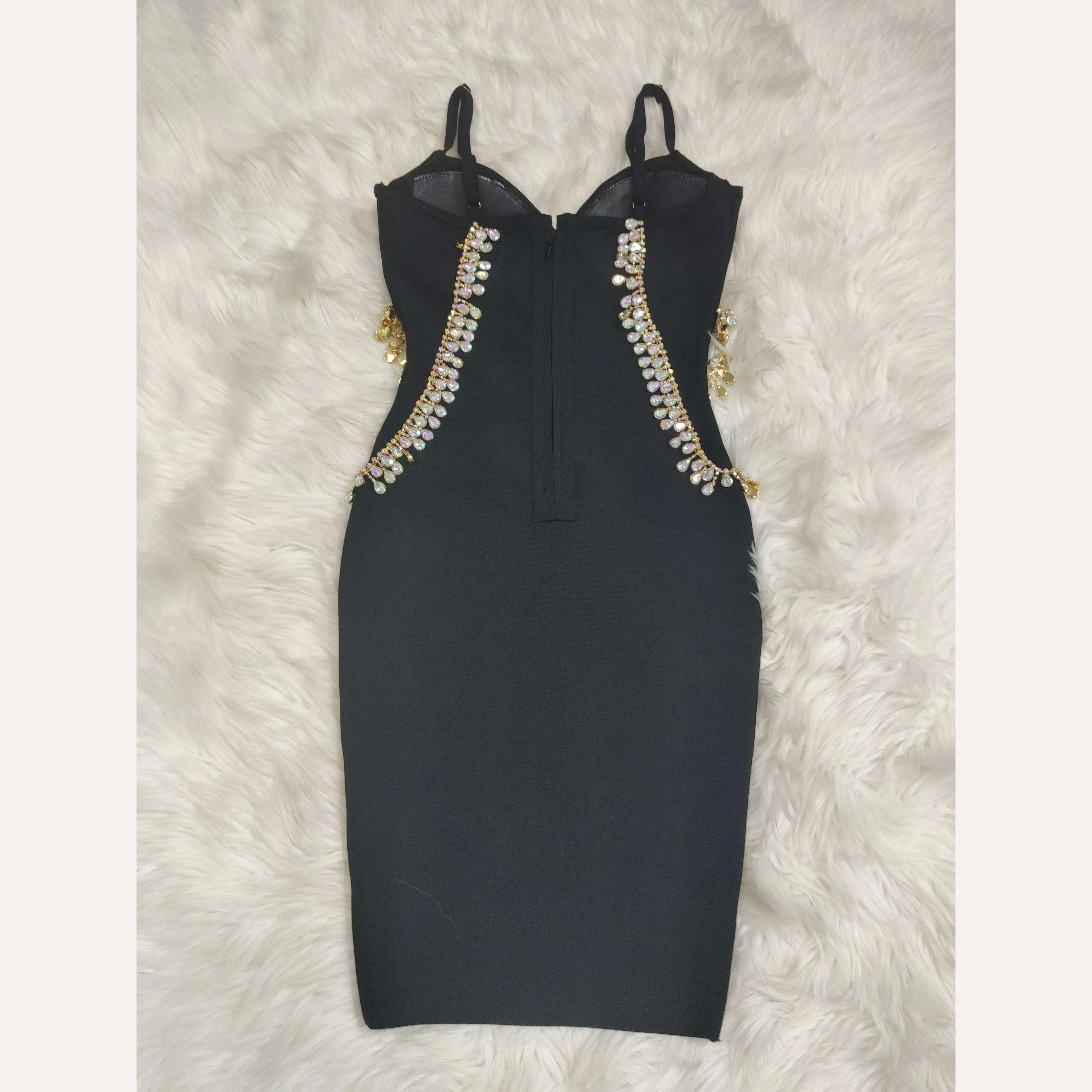 KIMLUD, Purple Black Beige Women Sexy Shinning Crystal Sexy V-Neck Bodycon Mini Bandage Dress Fashion Celebrate Evening Party Dress, KIMLUD Womens Clothes