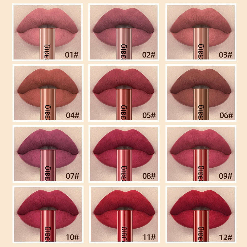 KIMLUD, QIBEST Matte Liquid Lipstick Waterproof Long Lasting Lip Gloss Velvet Mate Nude Red Tint Tube Lipsticks Lipgloss Makeup Cosmetic, KIMLUD Womens Clothes