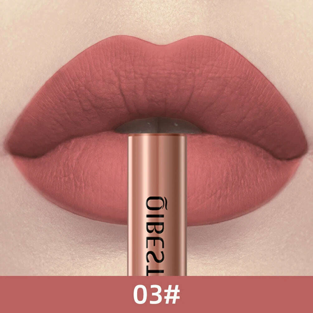 QIBEST Matte Liquid Lipstick Waterproof Long Lasting Lip Gloss Velvet Mate Nude Red Tint Tube Lipsticks Lipgloss Makeup Cosmetic - KIMLUD