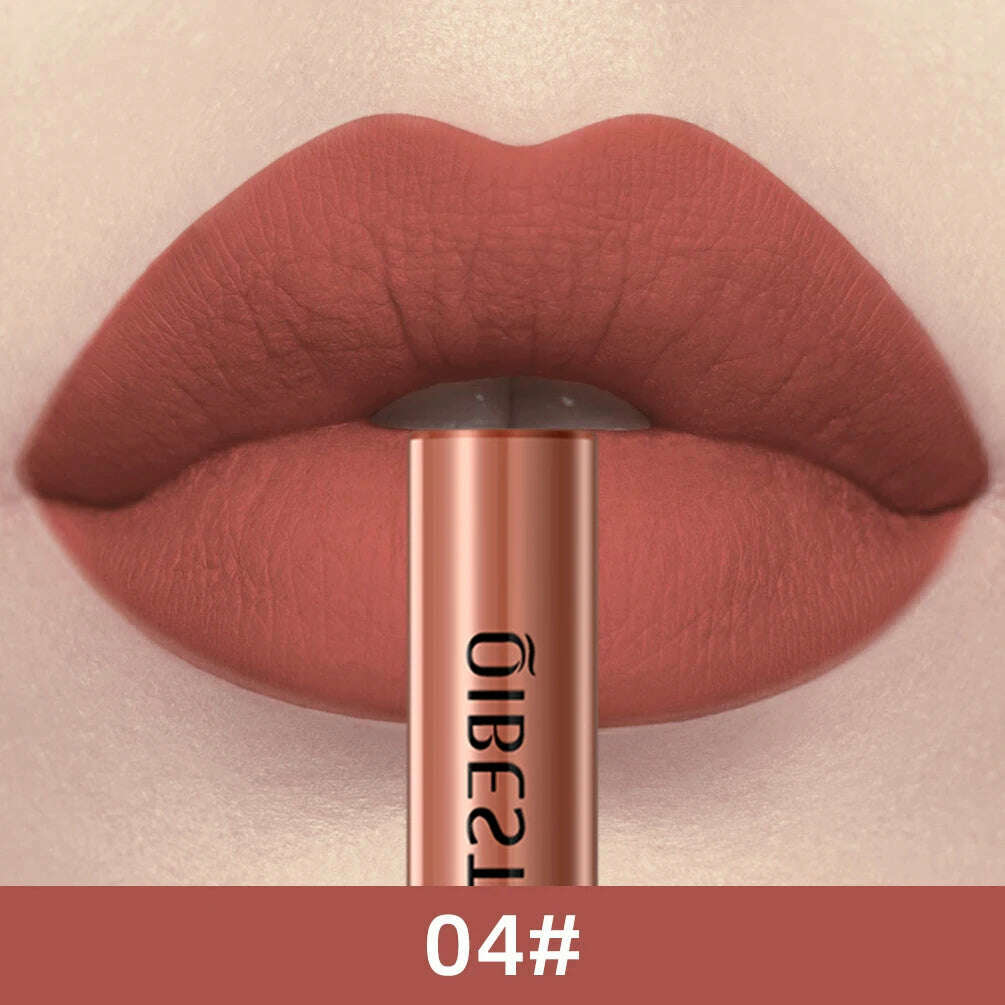 KIMLUD, QIBEST Matte Liquid Lipstick Waterproof Long Lasting Lip Gloss Velvet Mate Nude Red Tint Tube Lipsticks Lipgloss Makeup Cosmetic, 04, KIMLUD Womens Clothes