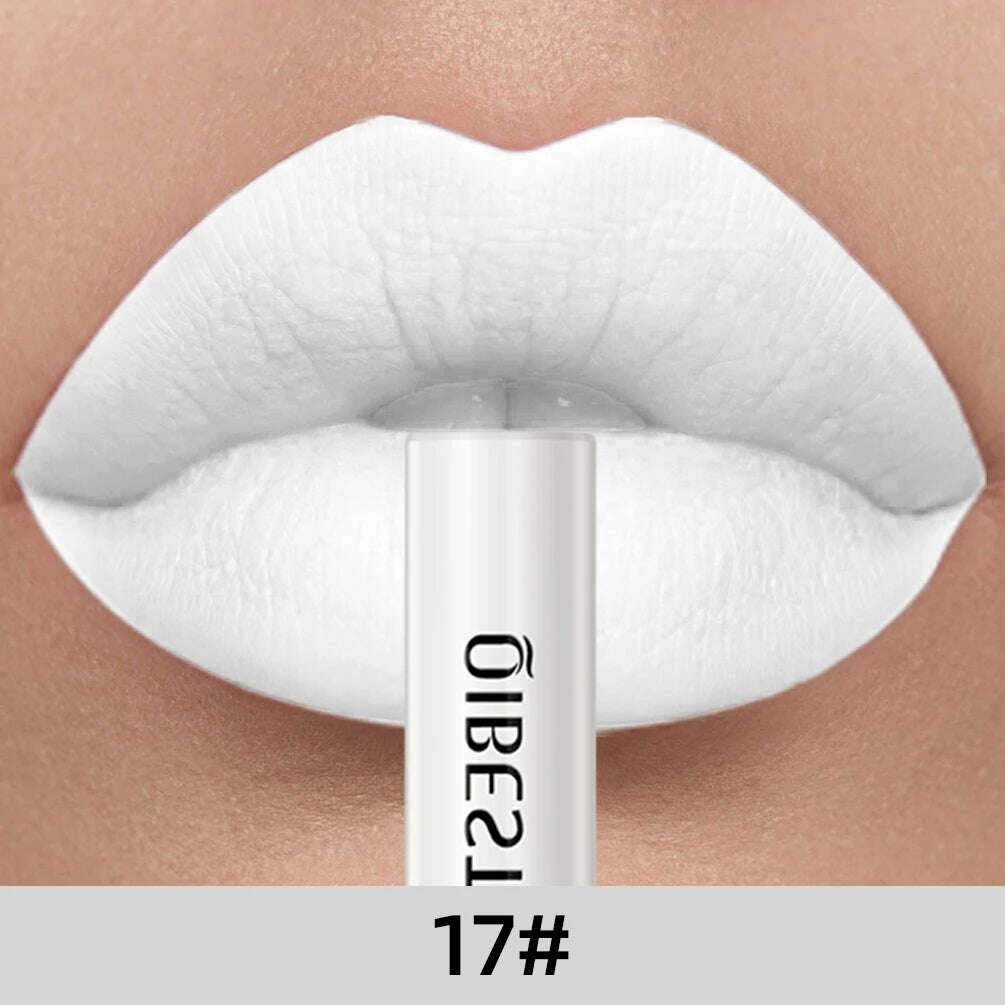QIBEST Matte Liquid Lipstick Waterproof Long Lasting Lip Gloss Velvet Mate Nude Red Tint Tube Lipsticks Lipgloss Makeup Cosmetic - KIMLUD