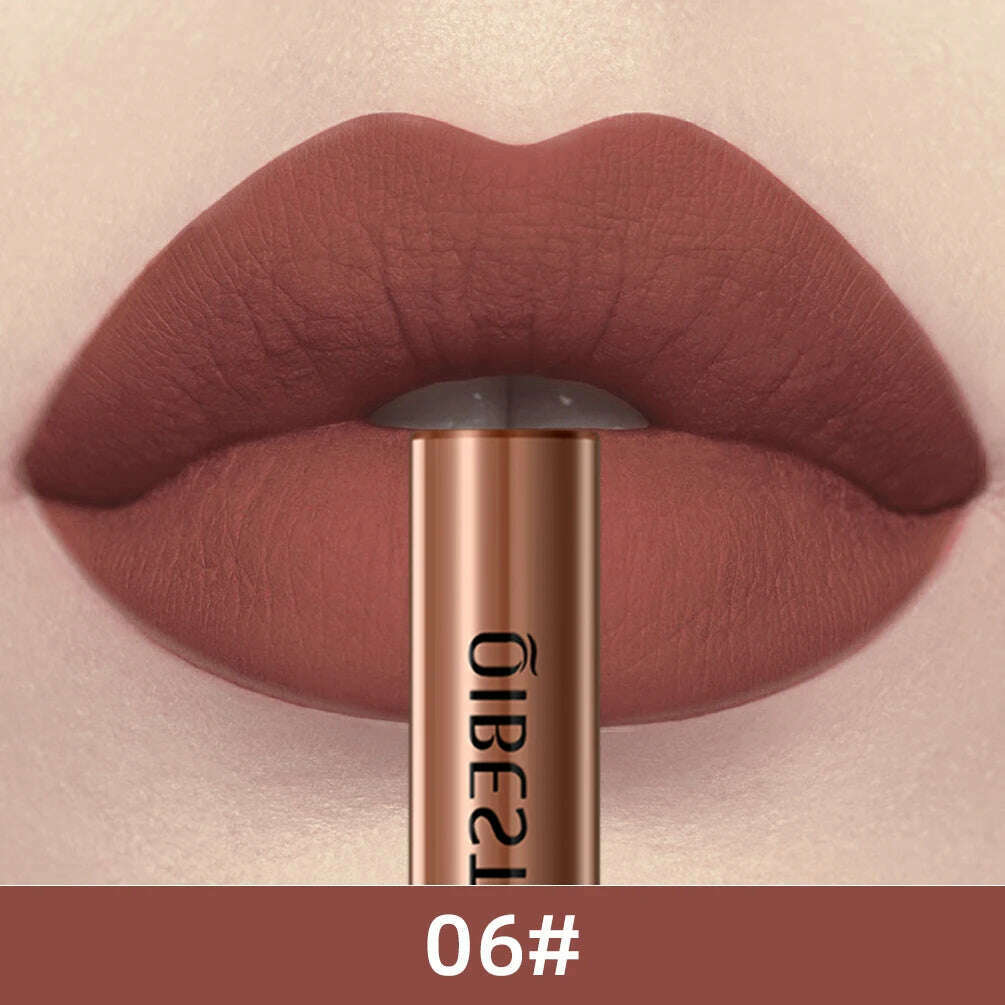 QIBEST Matte Liquid Lipstick Waterproof Long Lasting Lip Gloss Velvet Mate Nude Red Tint Tube Lipsticks Lipgloss Makeup Cosmetic - KIMLUD
