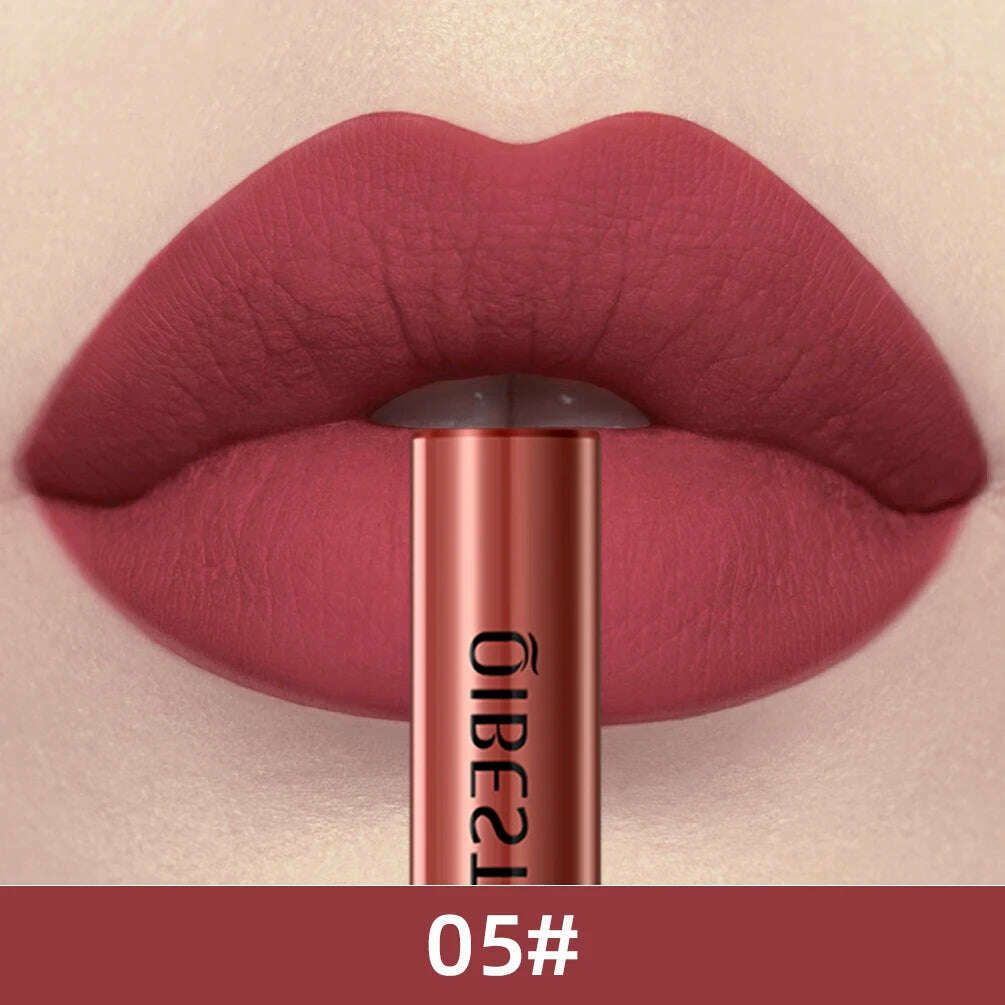 KIMLUD, QIBEST Matte Liquid Lipstick Waterproof Long Lasting Lip Gloss Velvet Mate Nude Red Tint Tube Lipsticks Lipgloss Makeup Cosmetic, 05, KIMLUD Womens Clothes