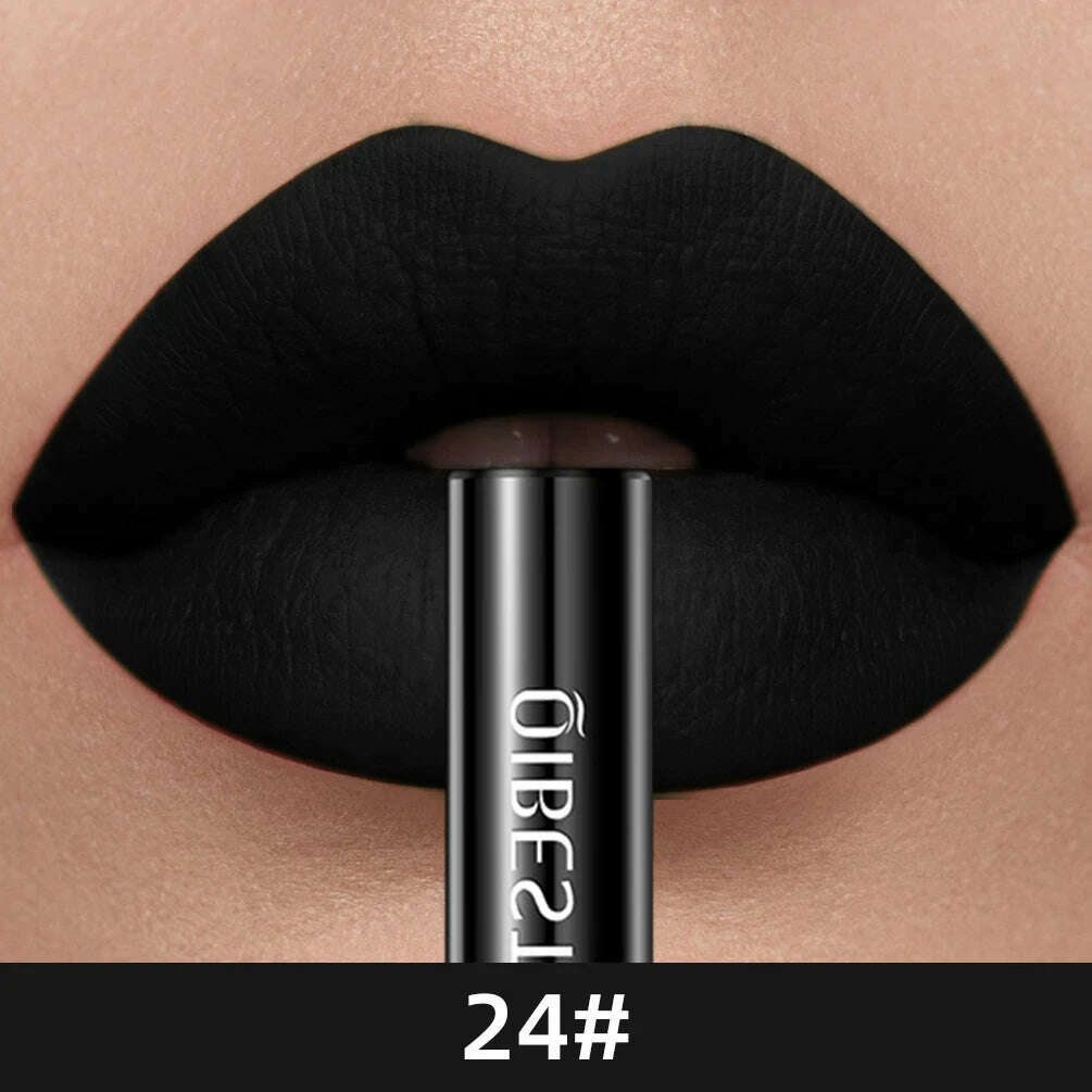 QIBEST Sexy Long Lasting Velvet Matte Lip Gloss Liquid Lipstick Lip Makeup Women Beauty Red Nonstick Cup Waterproof Lip Gloss - KIMLUD