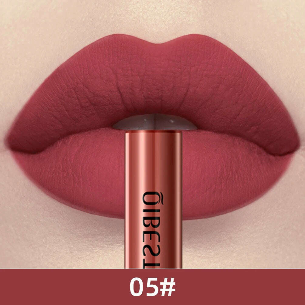 QIBEST Sexy Long Lasting Velvet Matte Lip Gloss Liquid Lipstick Lip Makeup Women Beauty Red Nonstick Cup Waterproof Lip Gloss - KIMLUD