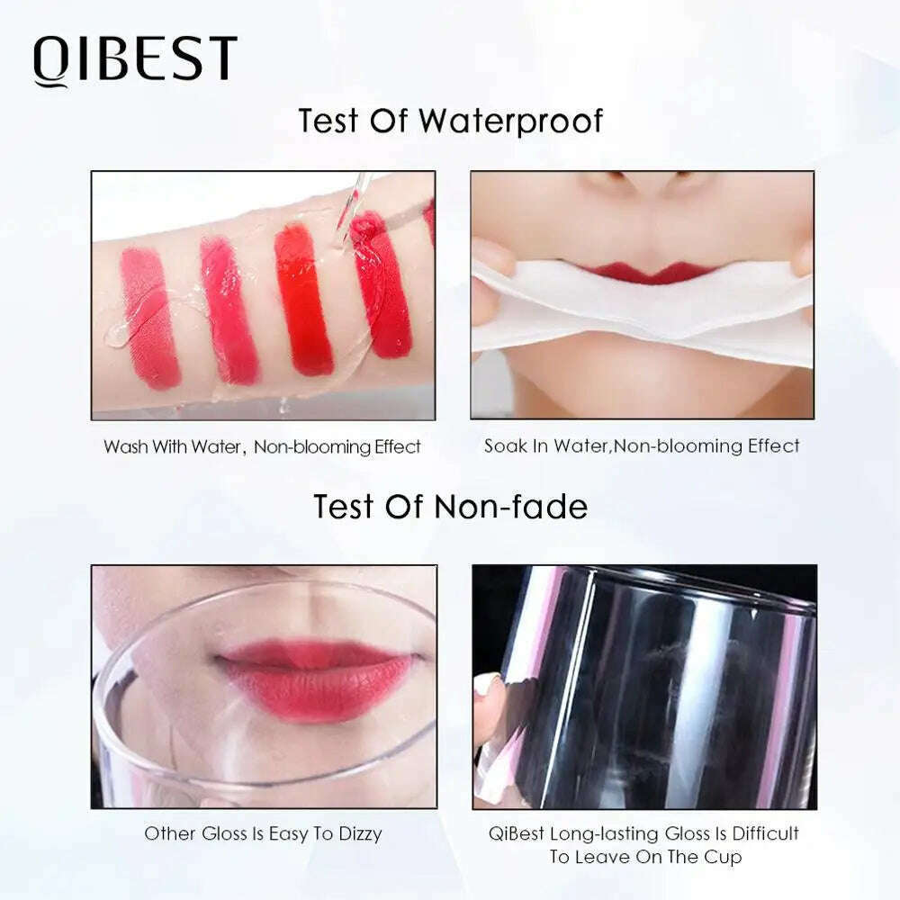 KIMLUD, QIBEST Sexy Velvet Matte Lip Gloss Liquid Lipstick Lipgloss Beauty Red Nude Waterproof Long-lasting Lip Stain Makeup For Women, KIMLUD Womens Clothes