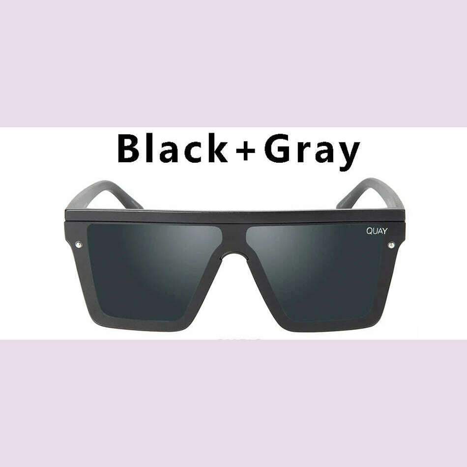 KIMLUD, Quay Square Sunglasses for Women Oversized Flat Top Sunglasses Women Brand Eyewear Accessories Travelling Ladies Shades Oculos, C1 / Without Packing, KIMLUD APPAREL - Womens Clothes