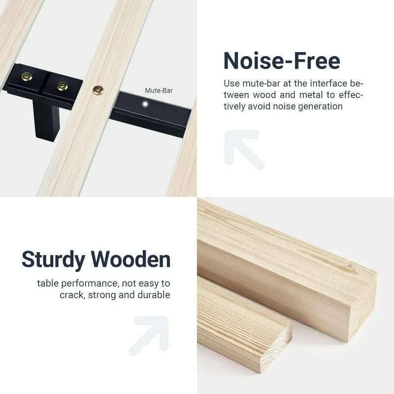 KIMLUD, Queen Size LED Platform Bed Frame with Adjustable Headboard/No Box Spring Need/Easy Assembly/Faux Leather in Black, KIMLUD Womens Clothes