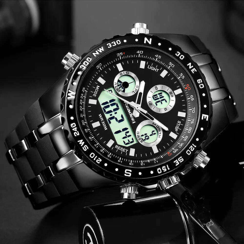 KIMLUD, Readeel Top Brand Sport Quartz Wrist Watch Men Military Waterproof Watches LED Digital Watches Men Quartz Wristwatch Clock Male, KIMLUD Womens Clothes
