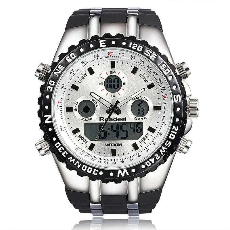 KIMLUD, Readeel Top Brand Sport Quartz Wrist Watch Men Military Waterproof Watches LED Digital Watches Men Quartz Wristwatch Clock Male, KIMLUD Womens Clothes