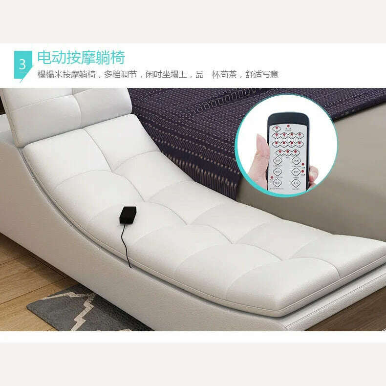 KIMLUD, Real Genuine leather bed Soft Beds Bedroom camas lit muebles de dormitorio yatak mobilya quarto air cleaner massage storage, KIMLUD Womens Clothes