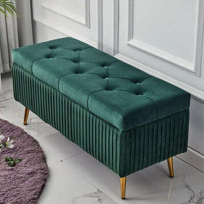 KIMLUD, Rectangle Storage Stool Fannel Shoes Bench Multi-function Living Room Sofa Chair Rectangular Bed End Stools Ottoman, 80x40x45cm 1, KIMLUD APPAREL - Womens Clothes