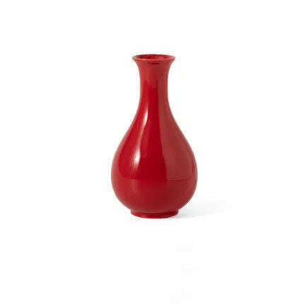 Red Decor Vase Creativity Desktop Ceramic Vase for Home Living Room Office Chinese Traditional Wedding Decoration Souvenir Gift - KIMLUD