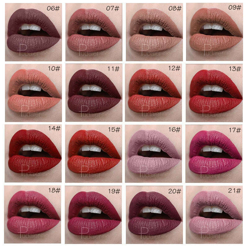 KIMLUD, Red Matte Lipstick Waterproof Lip Makeup 26 Colors Long Lasting Moisturizer Lip Tint Nude Pink Black Velvet Nude Matte Lipsticks, KIMLUD Womens Clothes