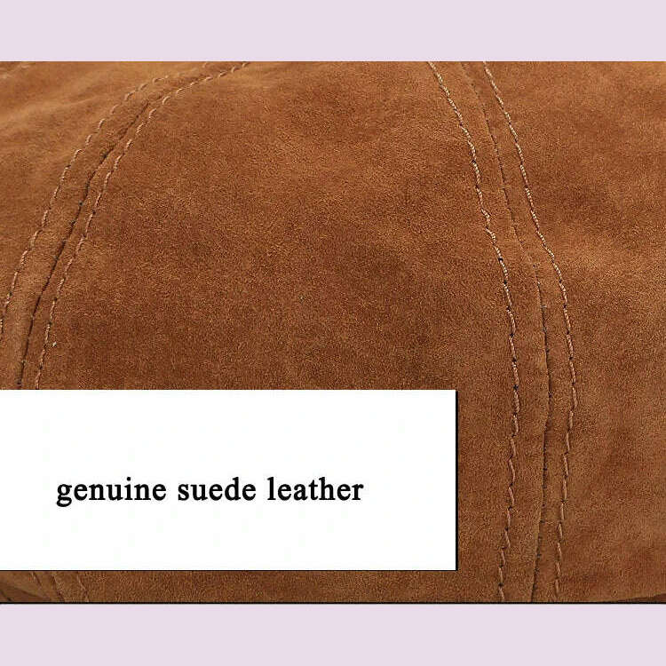 Retro Boina Men Beret Hats Unisex Genuine Leather Suede Octagonal Caps Male Rrinted Patten Breathable Gatsby Gorra Dropshipping - KIMLUD