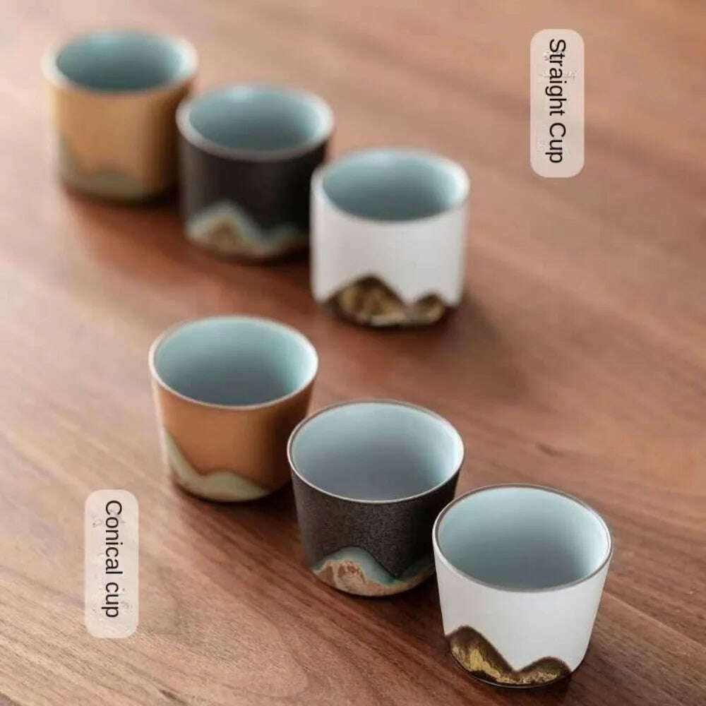 KIMLUD, Retro Coffee Cup Office Water Cup Filter Tea Mug Ceramic Coffee Mug Handmade Tea Coffee Cup Birthday Gift, KIMLUD Womens Clothes