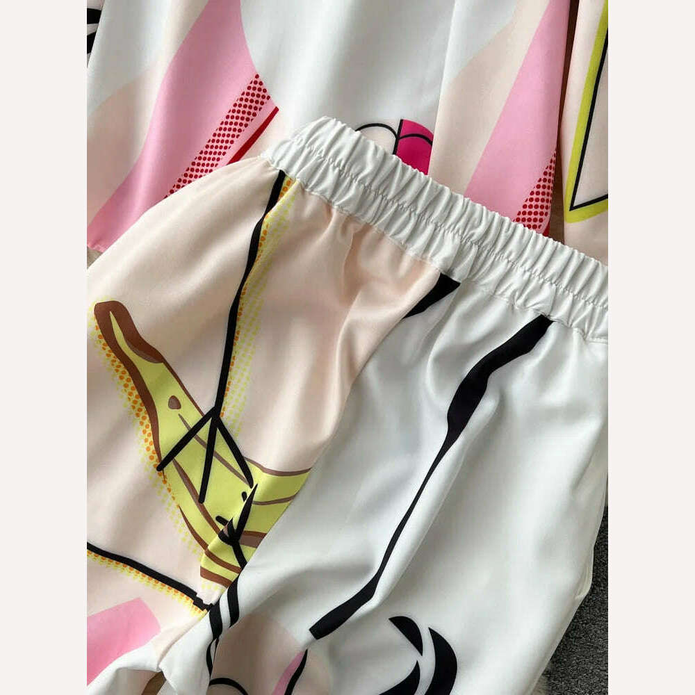 KIMLUD, Retro Fashion Abstract Printing Blazer&Pants Two Piece Set Women outfits Professional Long Sleeve Jacket Trousers Suits Female, KIMLUD Womens Clothes